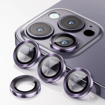 Lens camera Mipow Diamondshield chống va đập Matallic + Titanium Alloy for iPhone 14 Pro/ 14 Pro Max | Deep Purple (Chính Hãng)