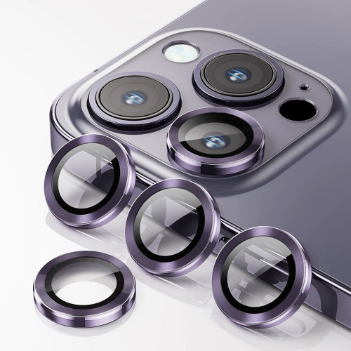 Lens camera Mipow Diamondshield chống va đập Matallic + Titanium Alloy for iPhone 14 Pro/ 14 Pro Max | Deep Purple (Chính Hãng)