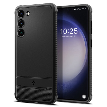 Ốp lưng Spigen Rugged Armor for Samsung Galaxy S23 | Matte Black (Chính Hãng) (ACS05711)