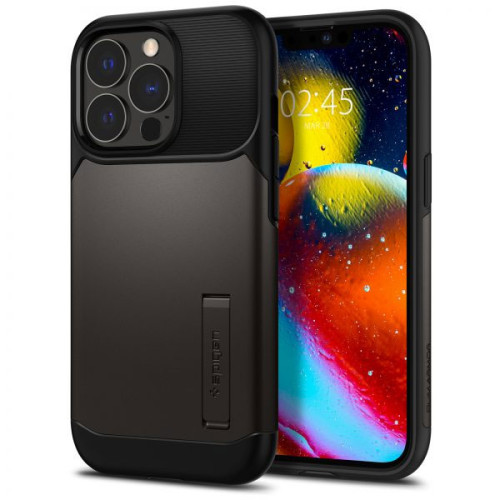 Ốp lưng Spigen Slim Armor for iPhone 14 Pro Max | Gunmetal (Chính Hãng) (ACS04645)