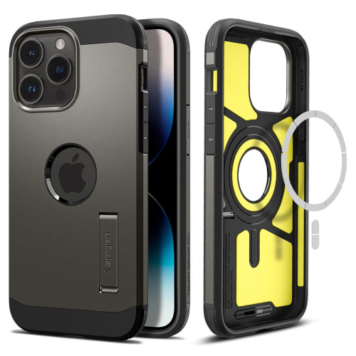 Ốp lưng Spigen Tough Armor MagFit for iPhone 14 Pro Max | Gunmetal (Chính Hãng) (ACS04839)