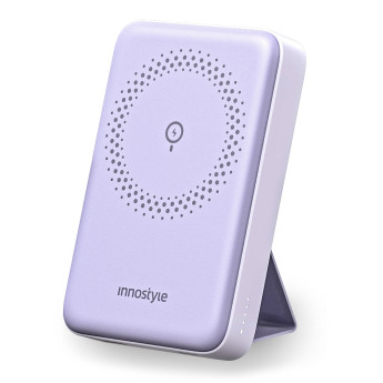 Sạc dự phòng Innostyle PowerMag 15W 2 in 1 stand 10000mAh PD 20W | Lavender (Chính Hãng) (IS20PDLV)