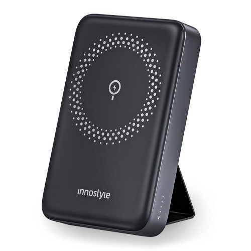 Sạc dự phòng Innostyle PowerMag 15W 2 in 1 stand 10000mAh PD 20W | Black (Chính Hãng) (IS20PDBLK)