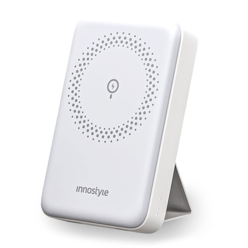 Sạc dự phòng Innostyle PowerMag 15W 2 in 1 stand 10000mAh PD 20W | White (Chính Hãng) (IS20PDWHT)