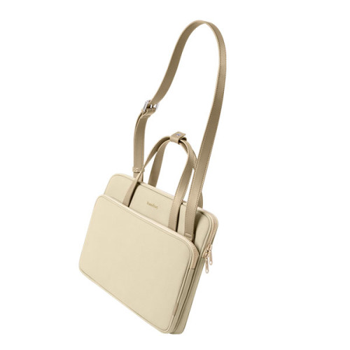 Túi đeo chéo Tomtoc Premium Theher Shoulder Bag MacBook 13”/14”, Ultrabook 13” | Khaki (Chính Hãng) (H22C1)