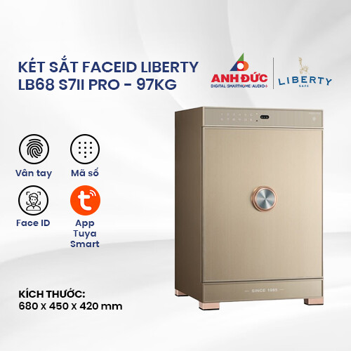 Két sắt FaceID Liberty LB68 S7II PRO - 97kg | Gold