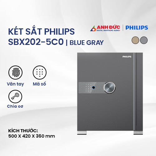 Két sắt Philips SBX202-5C0 | Blue Gray