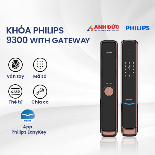 Khóa Philips 9300 with Gateway | Copper