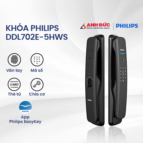 Khóa Philips DDL702E-5HWS | Black