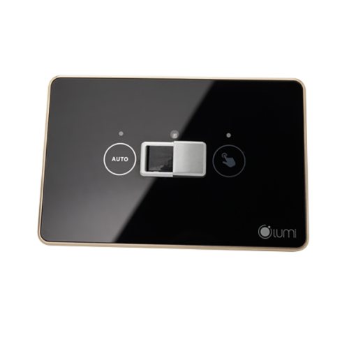 Công tắc, cảm biến cầu thang (2 chế độ) Lumi vuông kính phẳng viền thẳng champagne LM-MSB/VD | Black