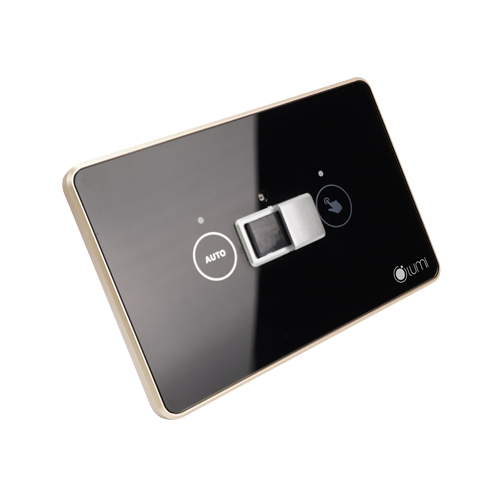 Công tắc cầu thang Lumi vuông kính phẳng viền thẳng champagne LM-MSZ/VD | Black