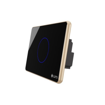 Công tắc chiết áp Lumi vuông kính phẳng viền thẳng champagne LM-S1D/VD | Black