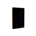 Công tắc chiết áp Lumi chữ nhật dọc kính phẳng viền bo cong champagne LM-S1D-Fy/CC/DD | Black