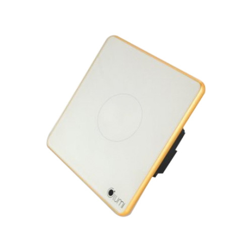 Công tắc chiết áp Lumi vuông kính phẳng viền bo cong vàng LM-S1D-Fy/CG/VT | White