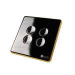 Công tắc 4 nút (2 chế độ) Lumi vuông kính lõm viền bo cong champagne LM-S4B-CB/CC/VD | Black