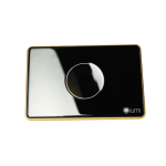 Công tắc 1 nút (2 chế độ) Lumi chữ nhật ngang kính lõm viền bo cong vàng LM-S1B-CB/CG/ND | Black