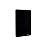 Công tắc công suất cao 1 nút Lumi chữ nhật dọc kính phẳng viền thẳng champagne LM-S1H/DD | Black