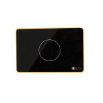 Công tắc 1 nút Lumi chữ nhật ngang kính phẳng viền bo cong vàng LM-S1N-Fy/CG/ND | Black