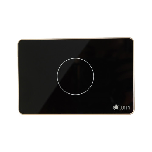 Công tắc 1 nút Lumi chữ nhật ngang kính phẳng viền thẳng champagne LM-S1N/ND | Black