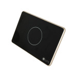 Công tắc cổng 1 nút Lumi chữ nhật dọc kính lõm viền bo cong champagne LM-S1G-CB/CC/DD | Black