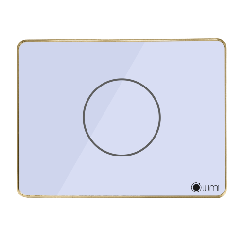 Công tắc công suất cao 1 nút (2 chế độ) Lumi vuông kính phẳng viền bo cong champagne LM-S1HB-Fy/CC/VT | White