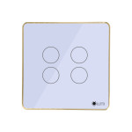 Công tắc 4 nút (2 chế độ) Lumi vuông kính phẳng viền thẳng champagne LM-S4B/VT | White
