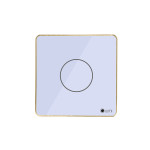 Công tắc công suất cao 1 nút Lumi vuông kính phẳng viền bo cong champagne LM-S1H-Fy/CC/VT | White