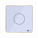 Công tắc 1 nút Lumi vuông kính phẳng viền thẳng champagne LM-S1N/VT | White