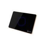 Công tắc cổng 1 nút Lumi chữ nhật ngang kính phẳng viền thẳng champagne LM-S1G/ND | Black