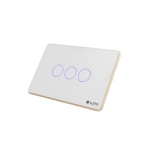 Công tắc cửa cuốn 24VDC Lumi chữ nhật ngang kính phẳng viền thẳng champagne LM-S3RD/NT | White