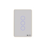 Công tắc cửa cuốn 220VAC Lumi chữ nhật dọc kính phẳng viền thẳng champagne LM-S3RA/DT | White