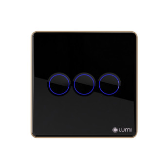 Công tắc cửa cuốn 24VDC Lumi vuông kính phẳng viền thẳng champagne LM-S3RD/VD | Black