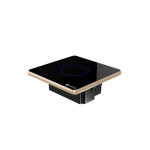 Công tắc cổng 1 nút Lumi vuông kính phẳng viền thẳng champagne LM-S1G/VD | Black