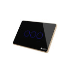 Công tắc rèm đơn 24VDC cos 3 dây Lumi chữ nhật ngang kính phẳng viền thẳng champagne LM-S3C/ND | Black